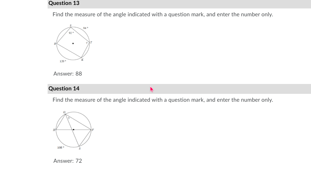 How to find the measure of the angle indicated