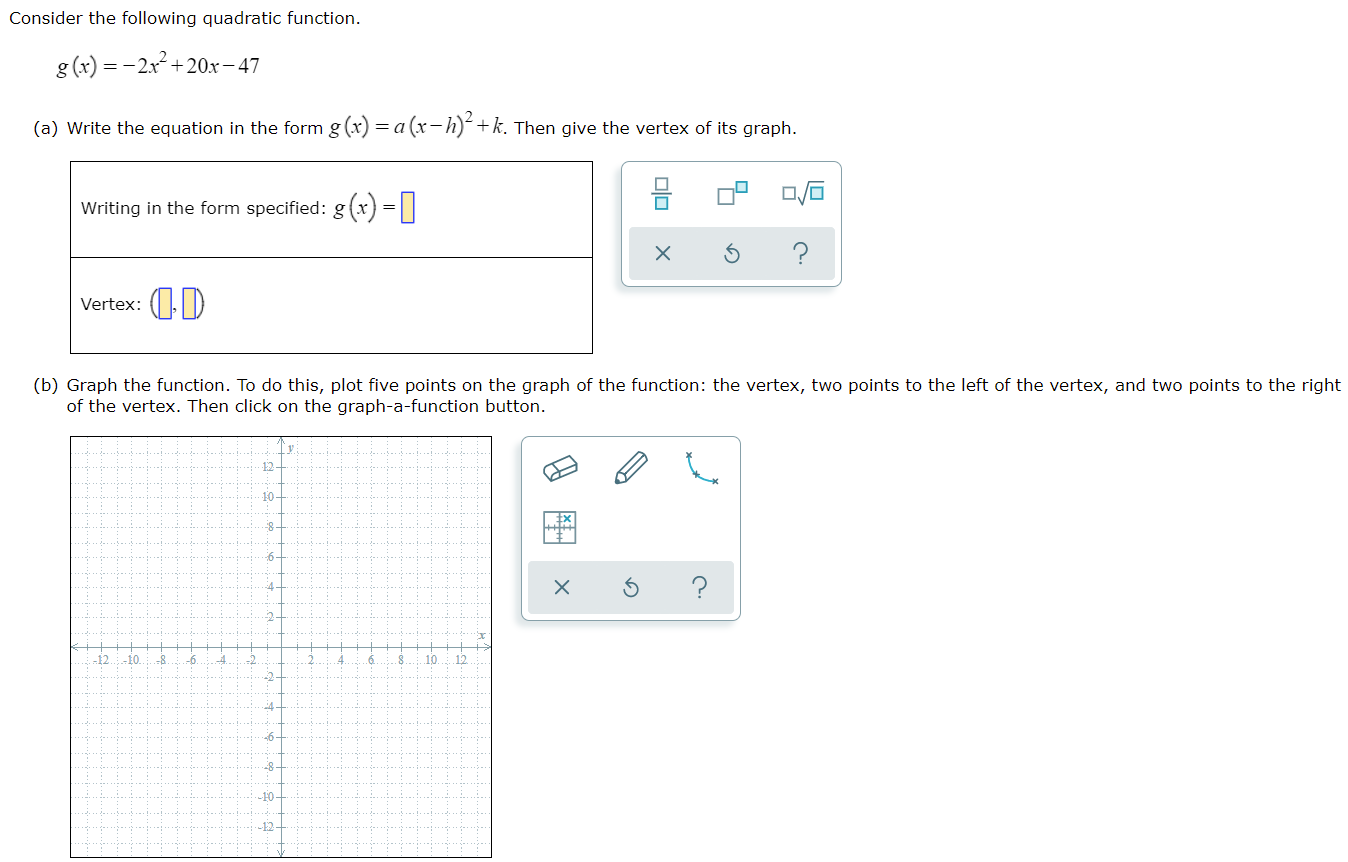 W3Q 3 Consider the following quadratic function.