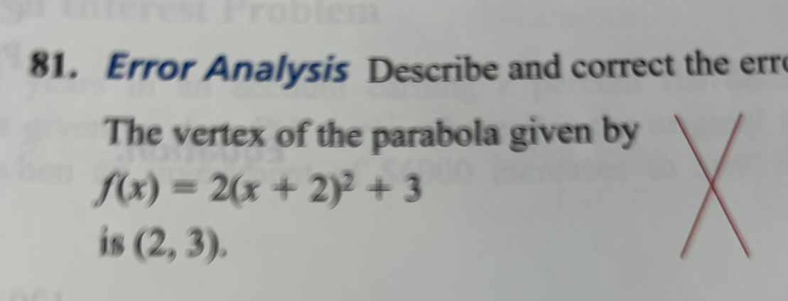 81. Error Analysis Describe and correct the err