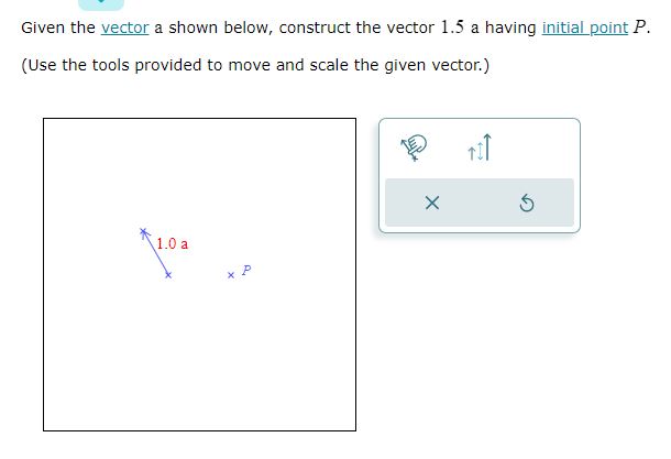 Given the vector :1 shown below, construct the