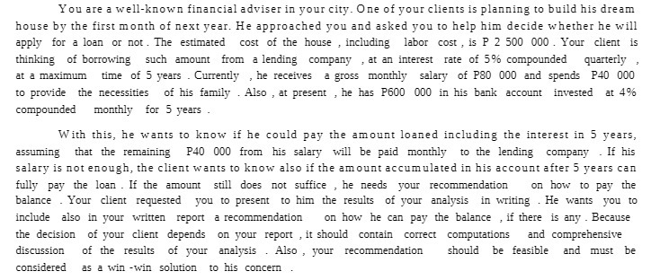You are a well-known financial adviser in your