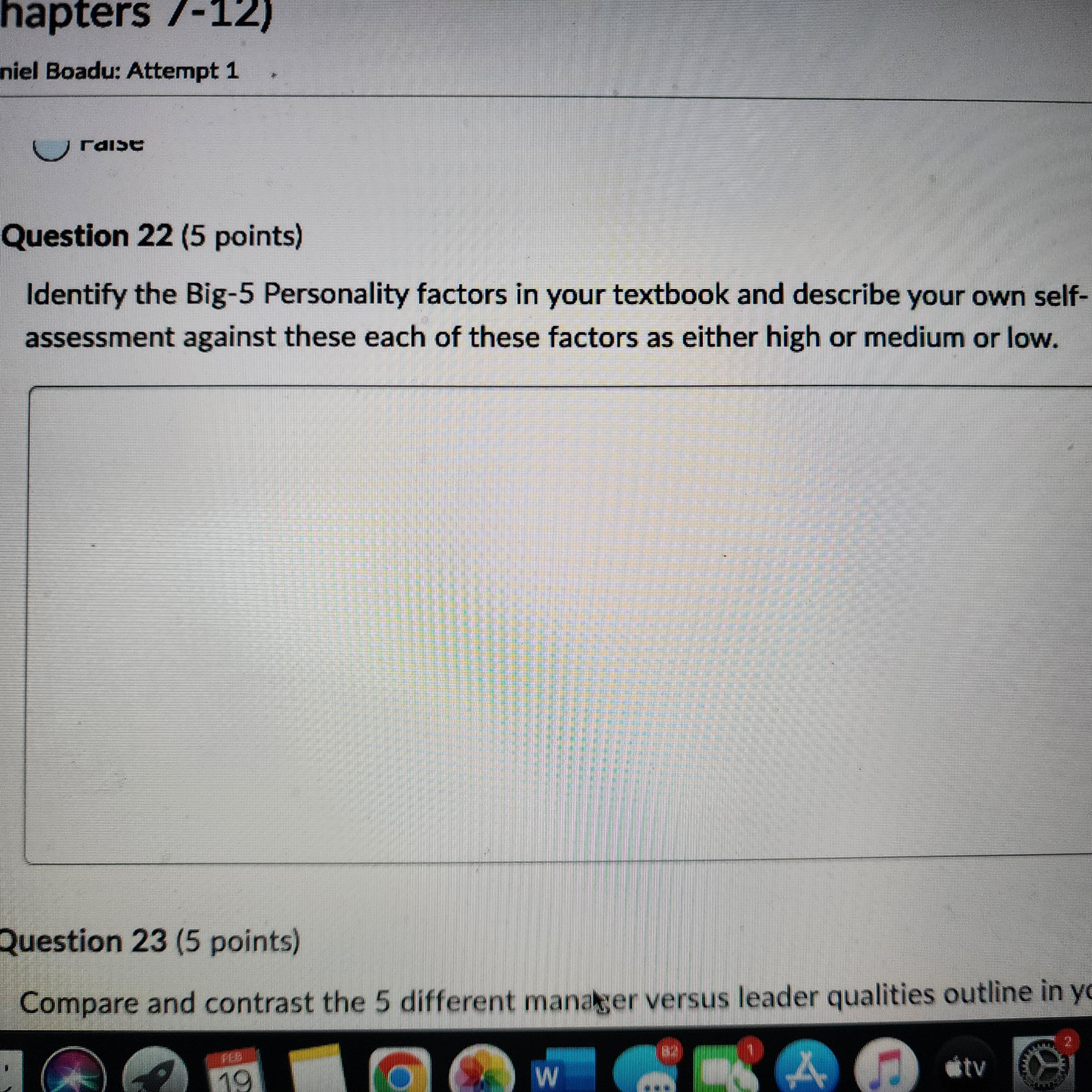 hapters /-12) niel Boadu: Attempt 1 raise