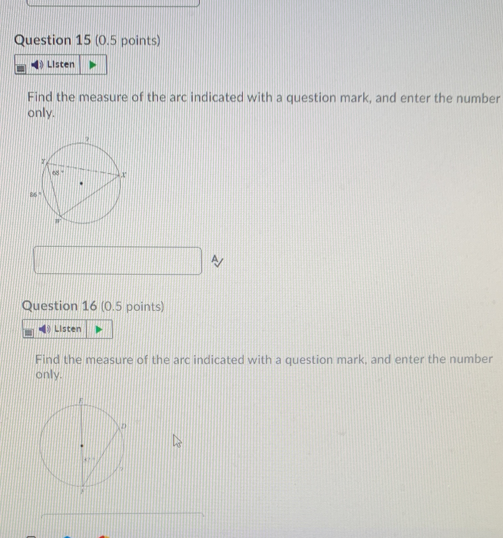 Value for 16 is hard to see it is 32 Question 15