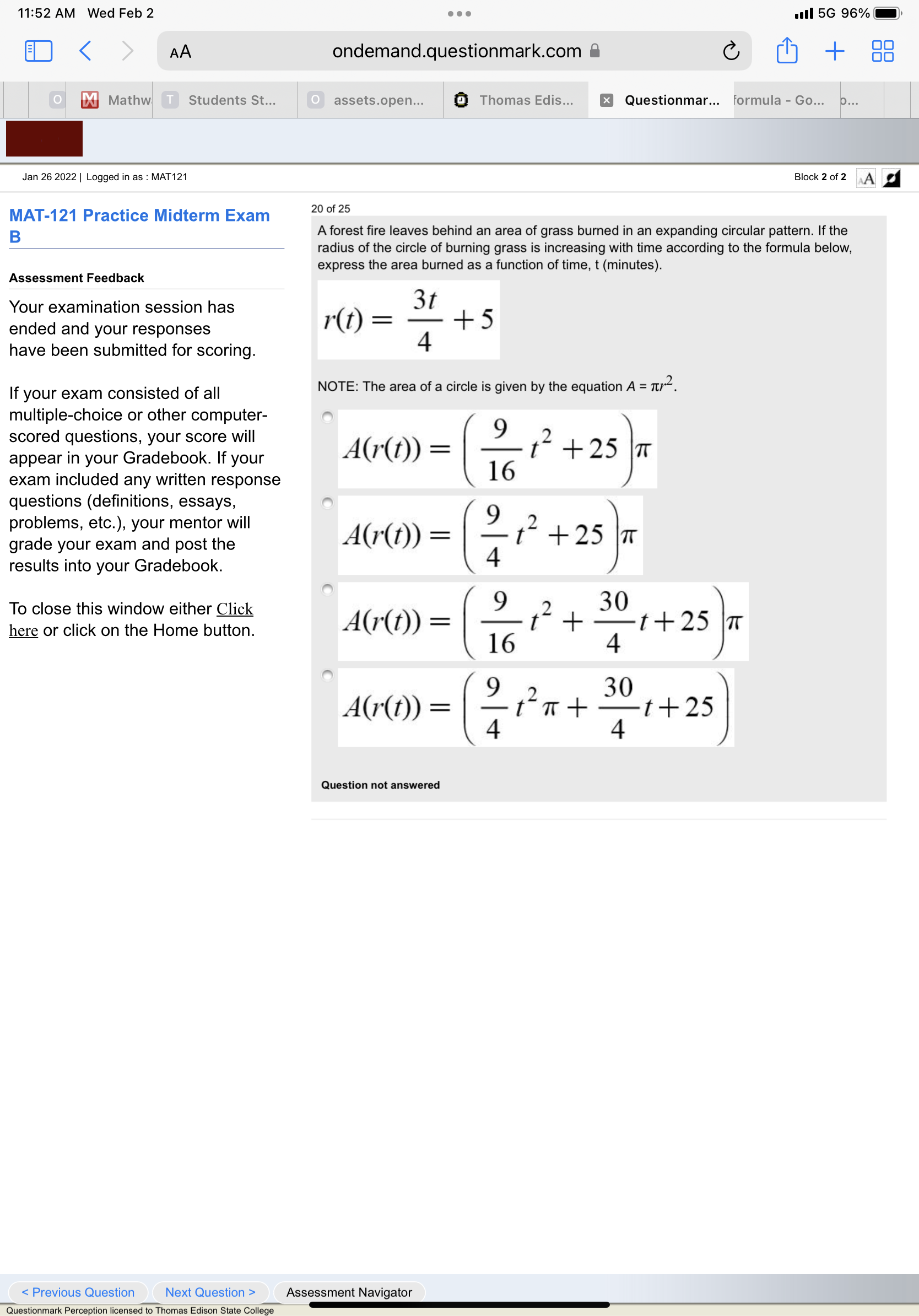 11:52 AM Wed Feb 2 . . . all 5G 96% ED <  style=