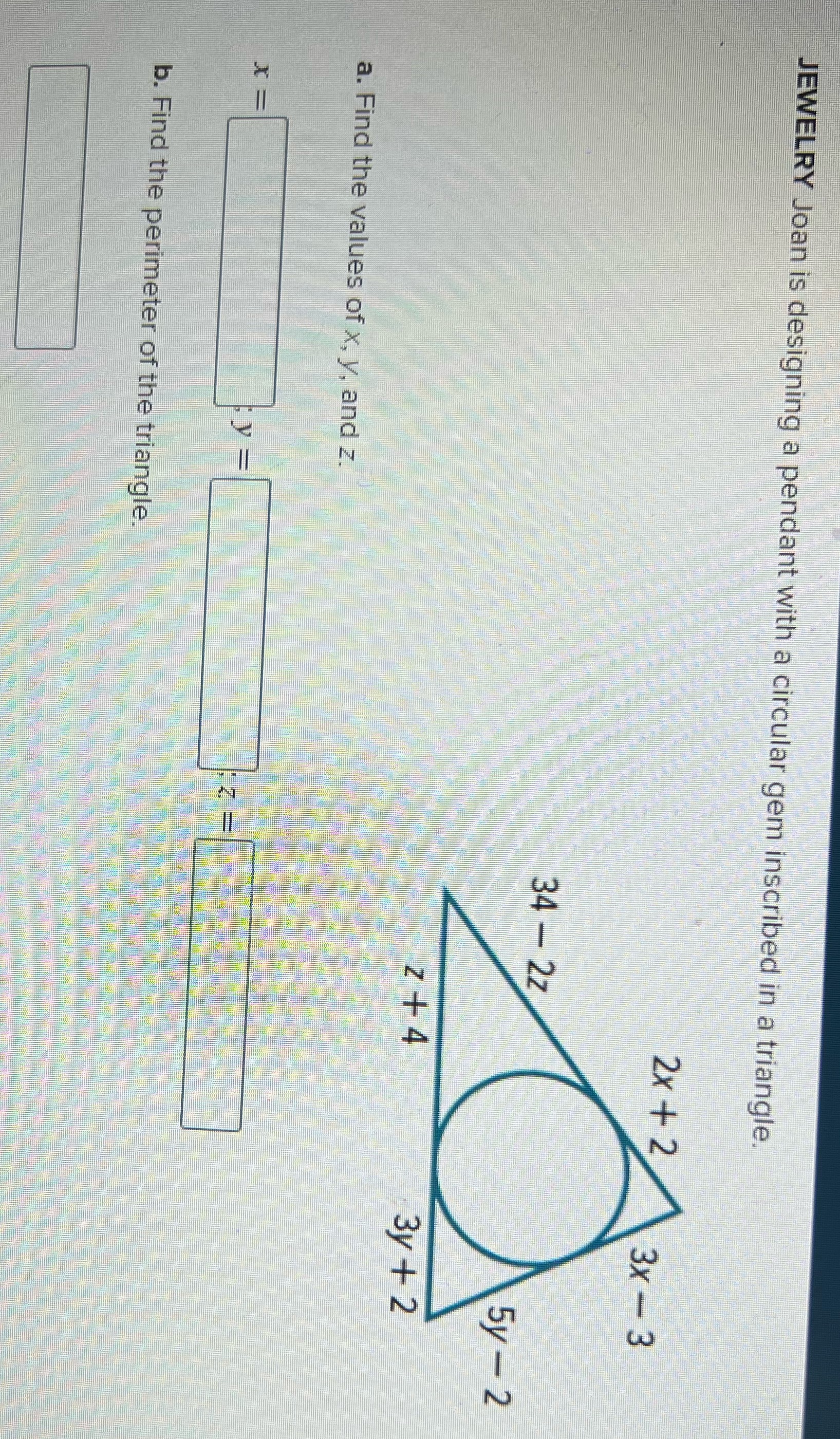 JEWELRY Joan is designing a pendant with a