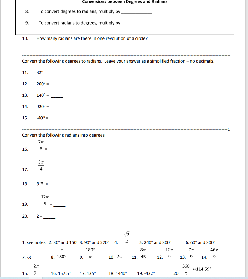 Fill in The Unit Circle Erwin\":