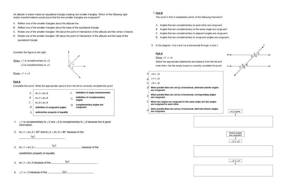 An altitude is drawn inside an equilateral