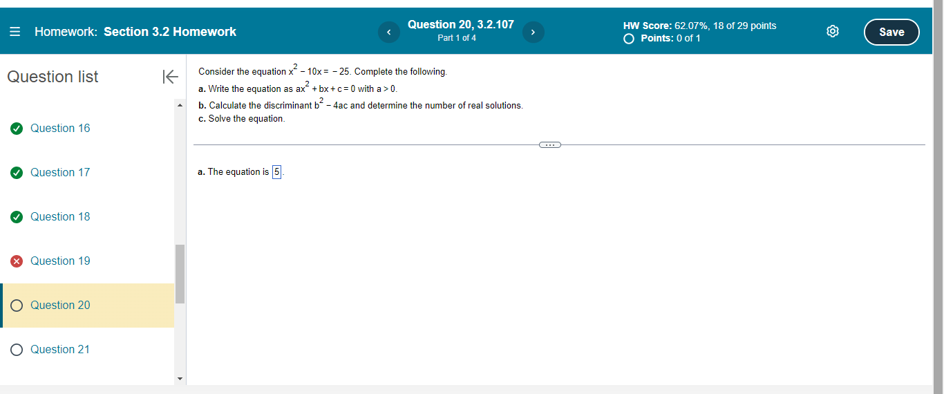 E Homework: Section 3.2 Homework Question 20,