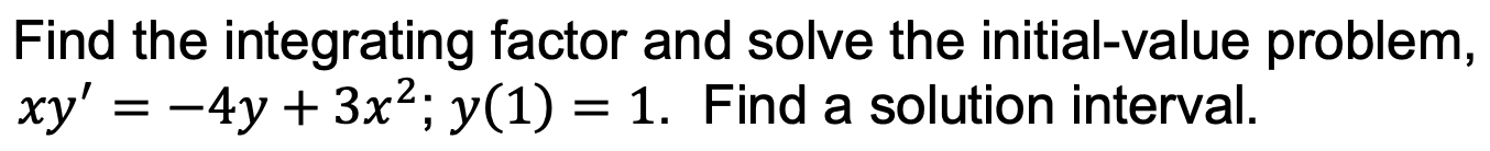 help me please \fFind the integrating factor and