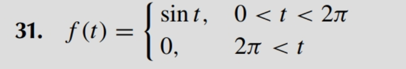 1) Find the Laplace transform of each function by