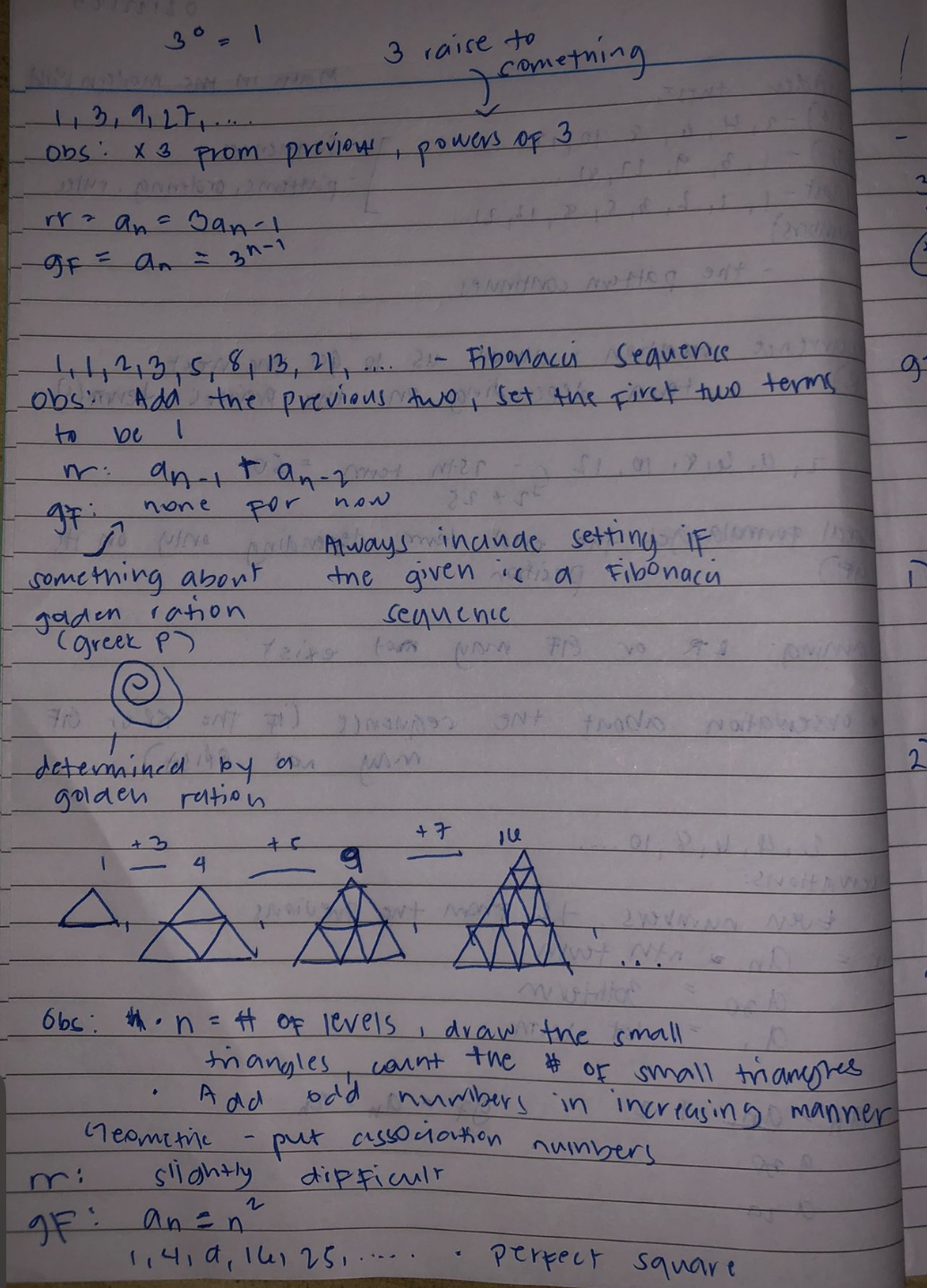 30 3 raise to -comething 1+3 , 9, 27 ..... obs .