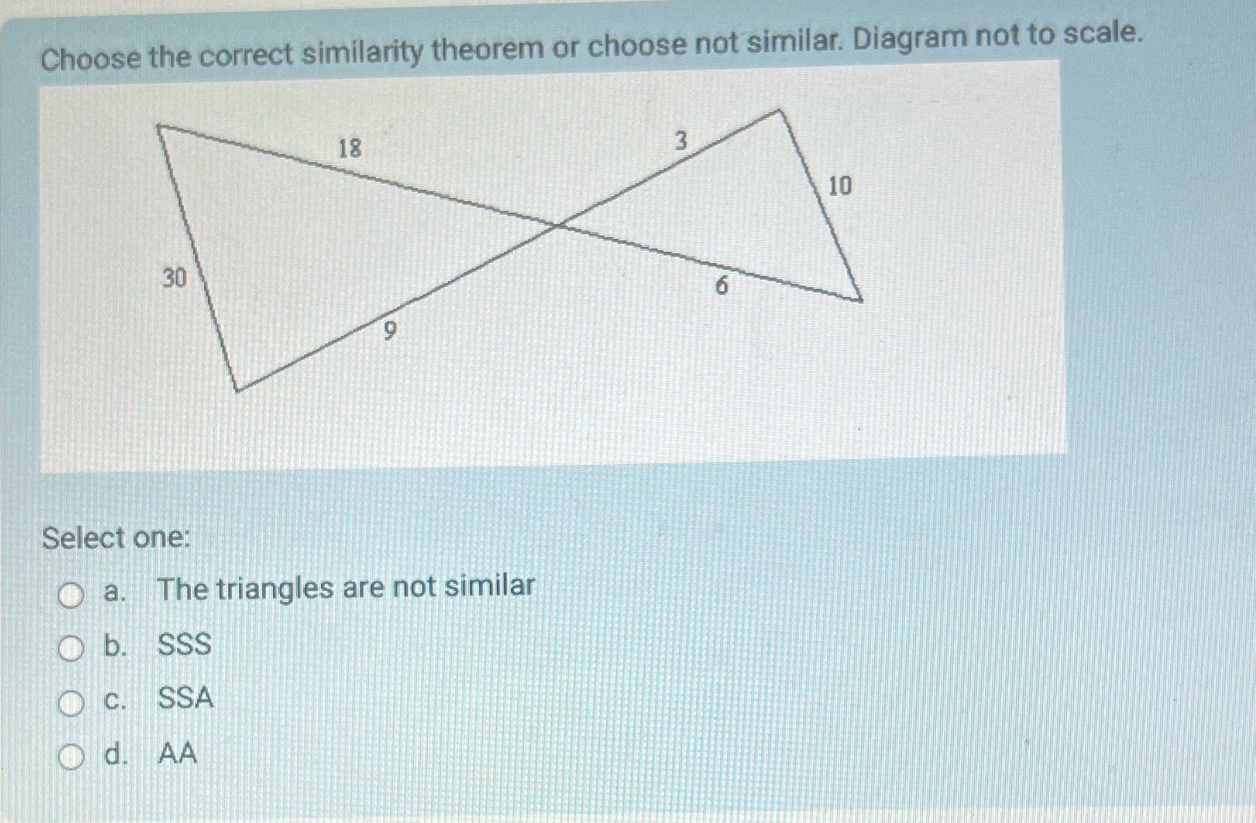 Choose the correct similarity theorem or choose