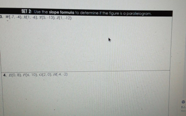 use slope formula to determine if the figure is a