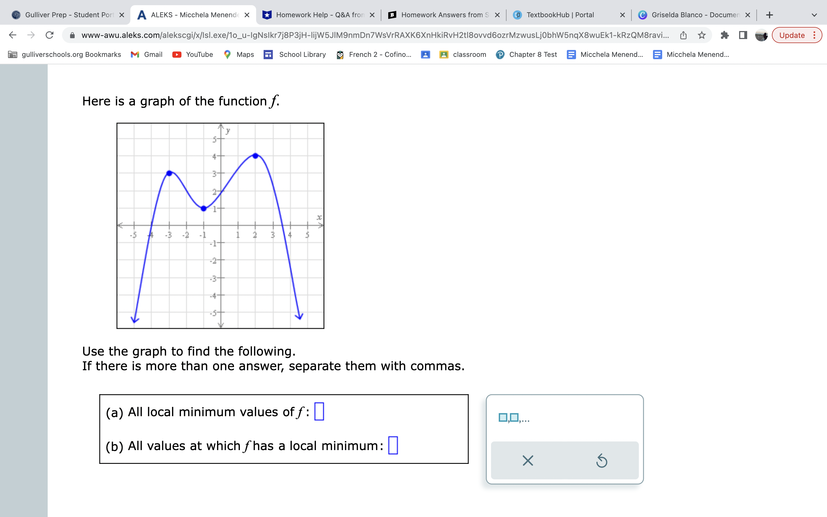 Gulliver Prep - Student Port X A ALEKS - Micchela