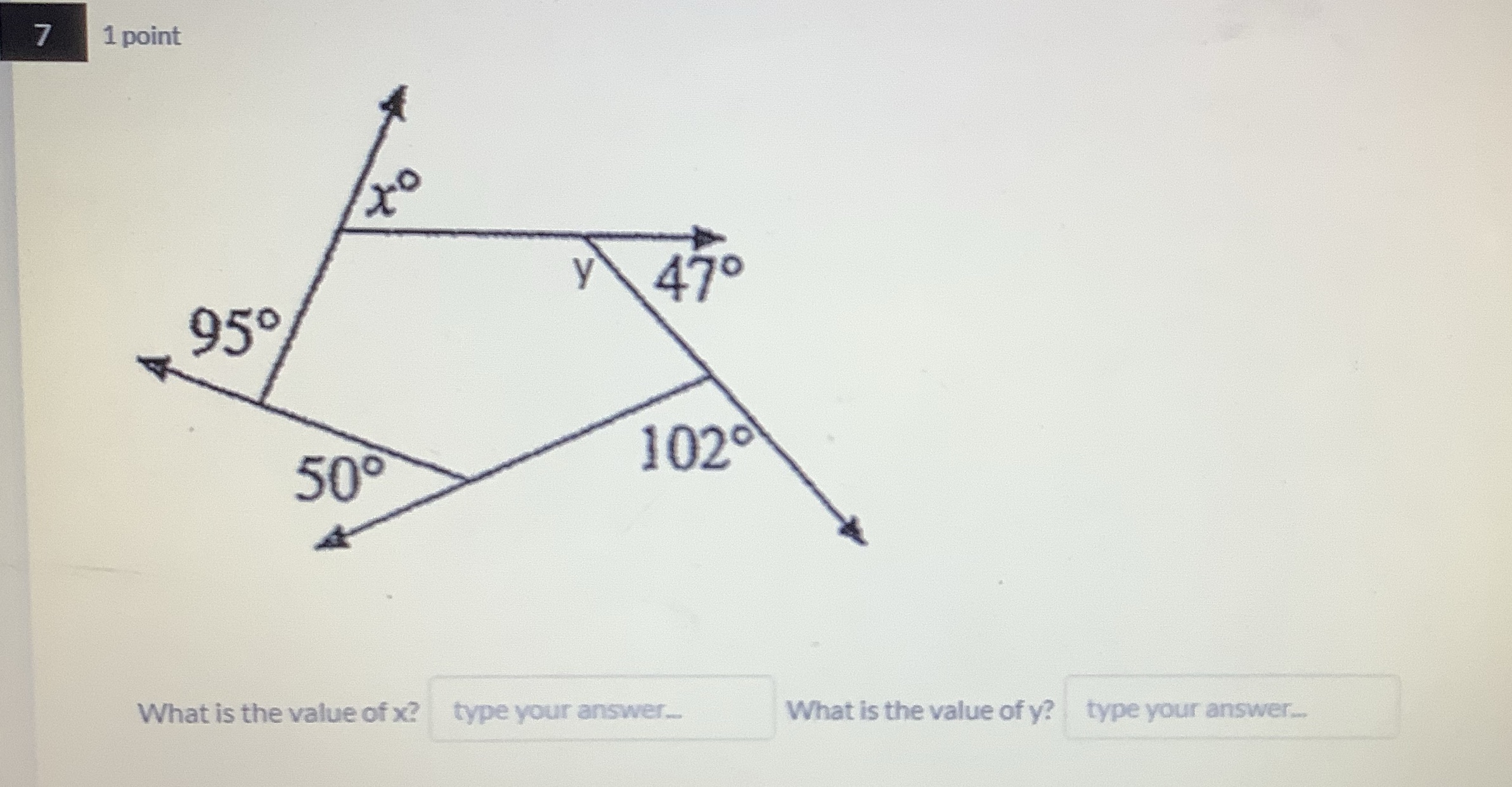 7 1 point < 470 950 500 1020 What is the value of