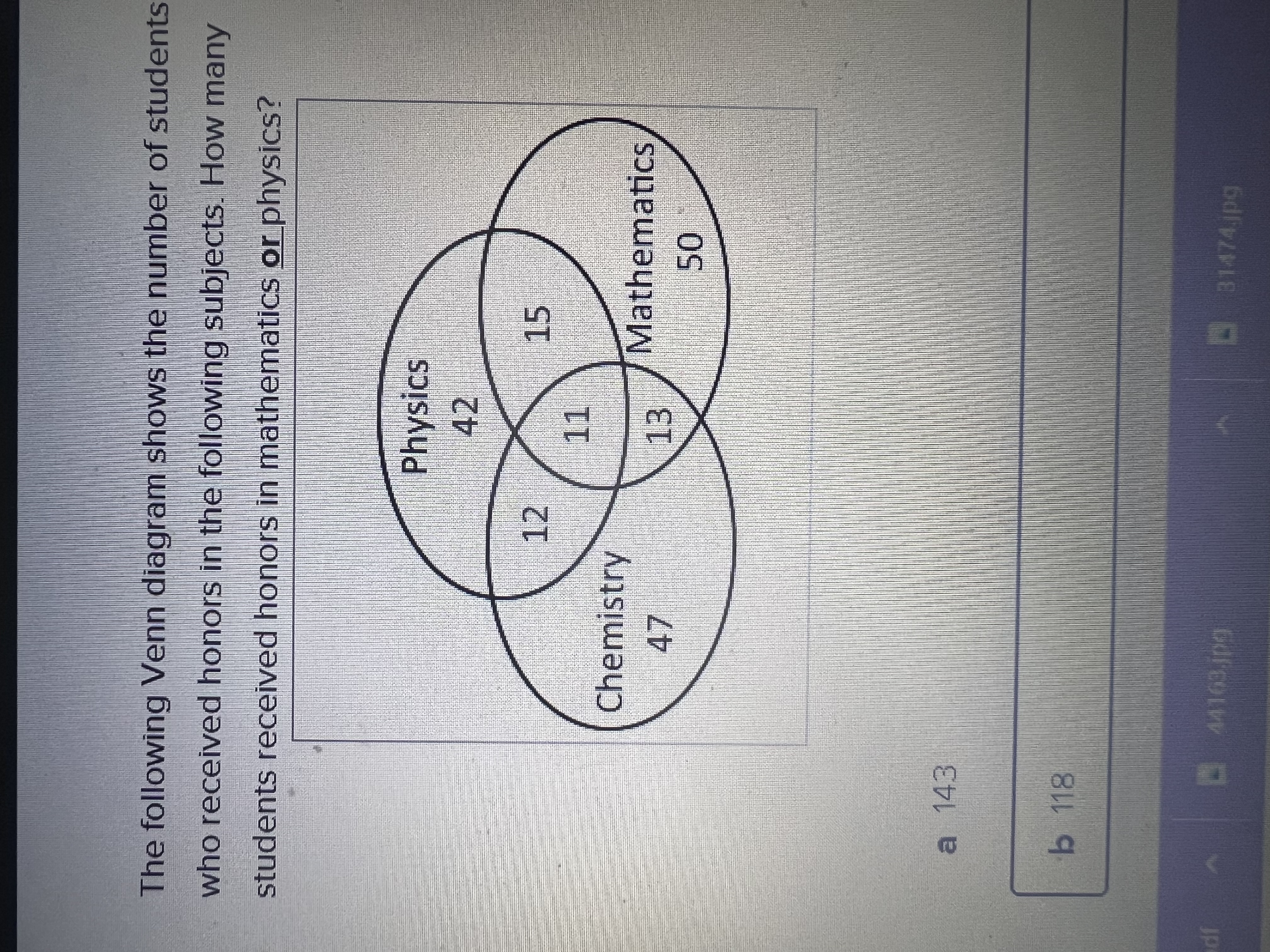 Someone plz help ! \fThe following Venn diagram