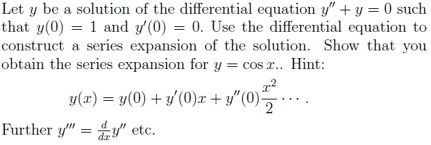 Let y be a solution of the differential equation
