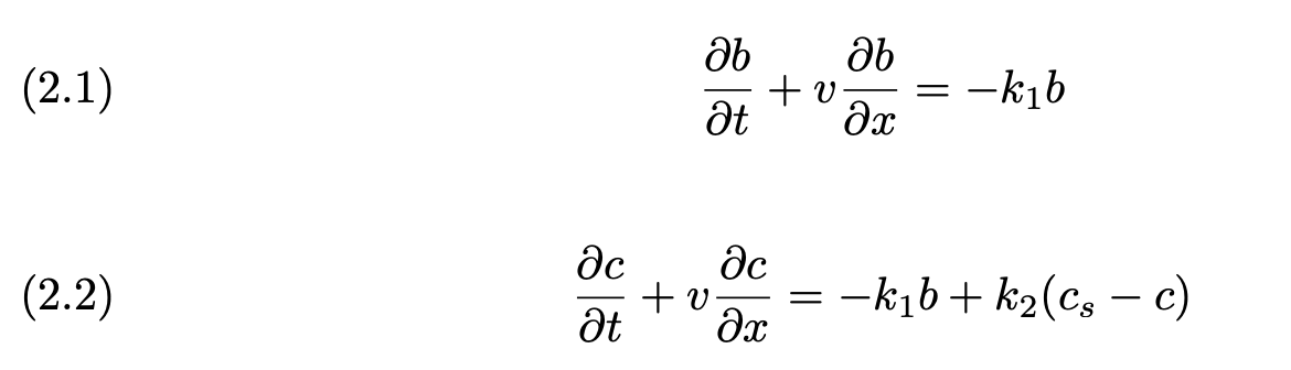 \fA1.4 2nd order BOD decay. A modied