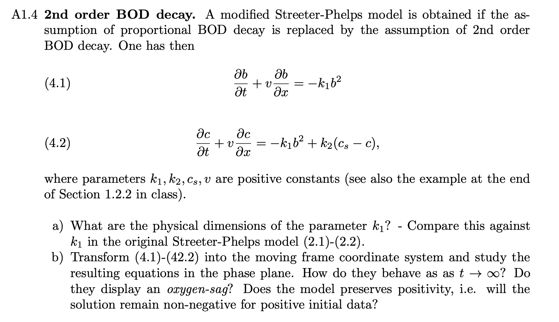 \fA1.4 2nd order BOD decay. A modied