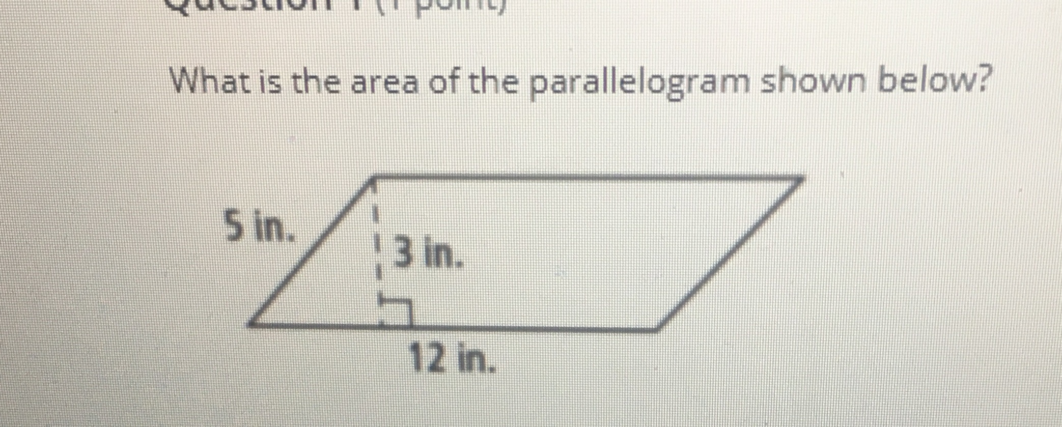 What is the area of the parallelogram shown