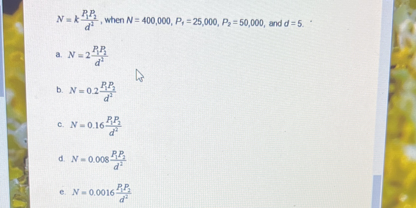 It says find the particular equation for : \f
