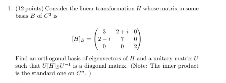 please help me especially to find unitary matrix