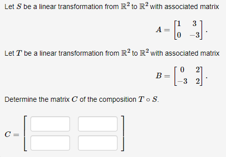 Let S be a linear transformation from IR to R*