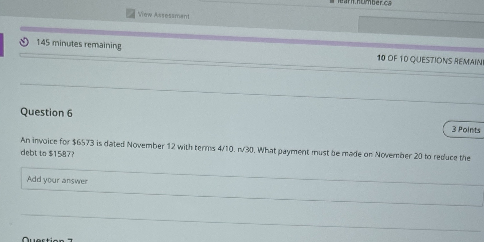 learn.number.ca View Assessment 145 minutes