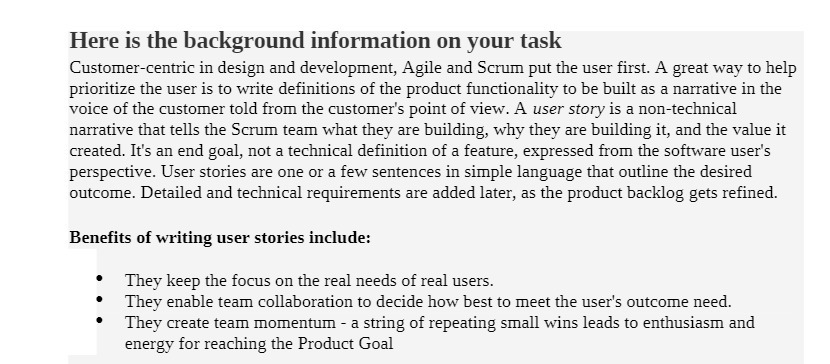 Here is the background information on your task