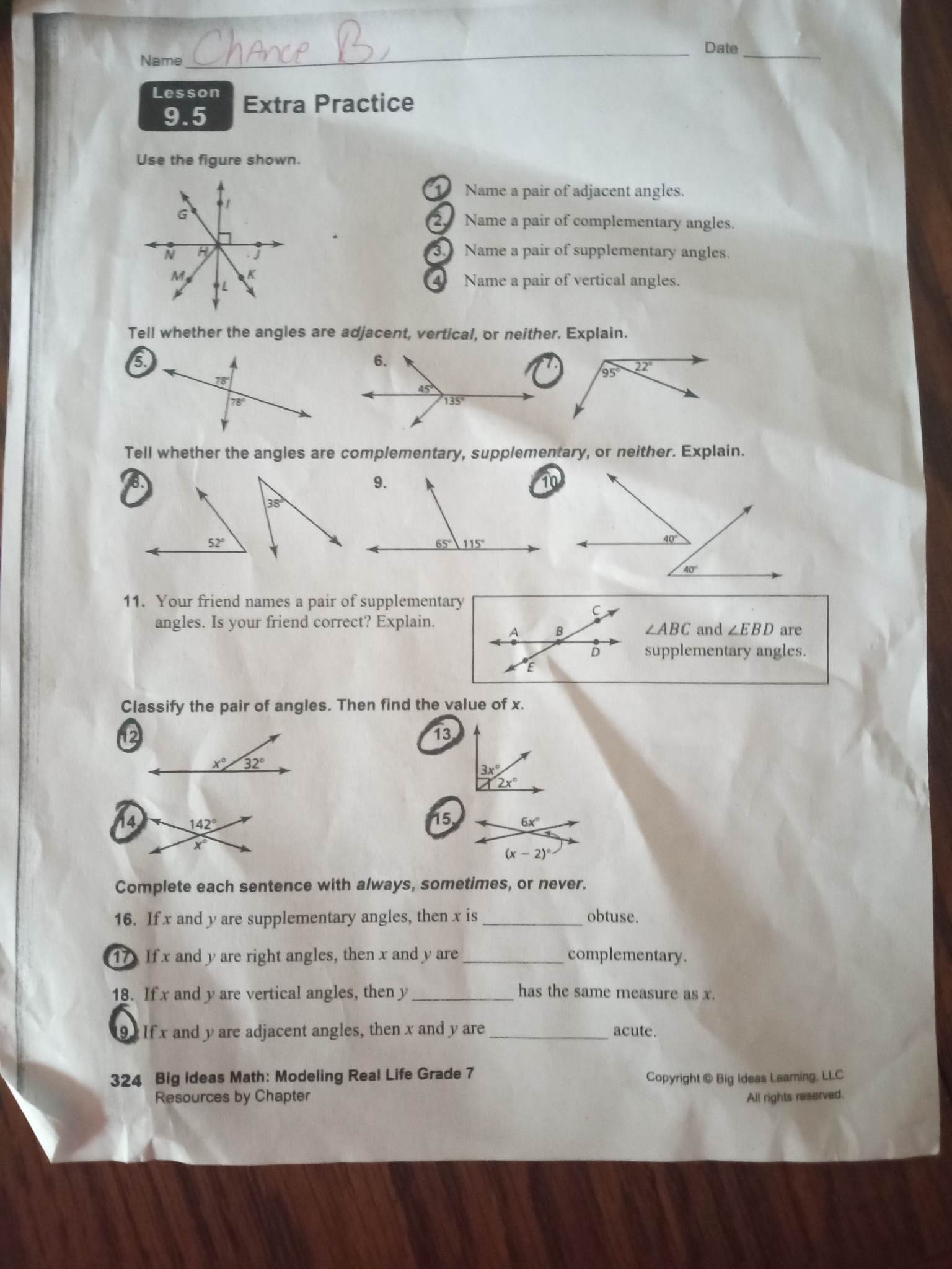 Name Date Lesson 9.4 Extra Practice Draw a