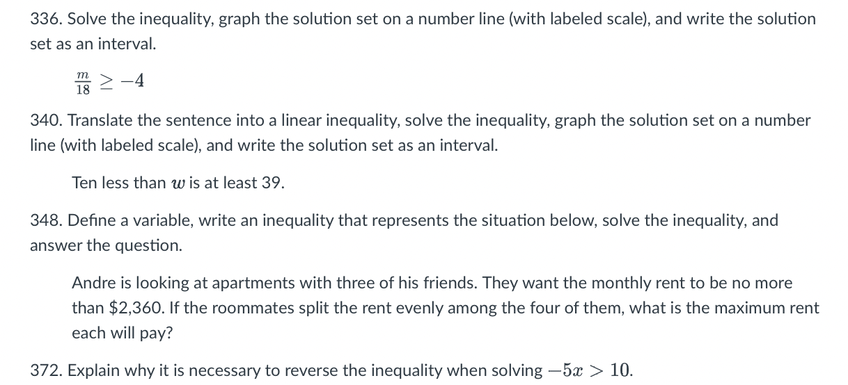 296. Graph the solution set to each inequality on