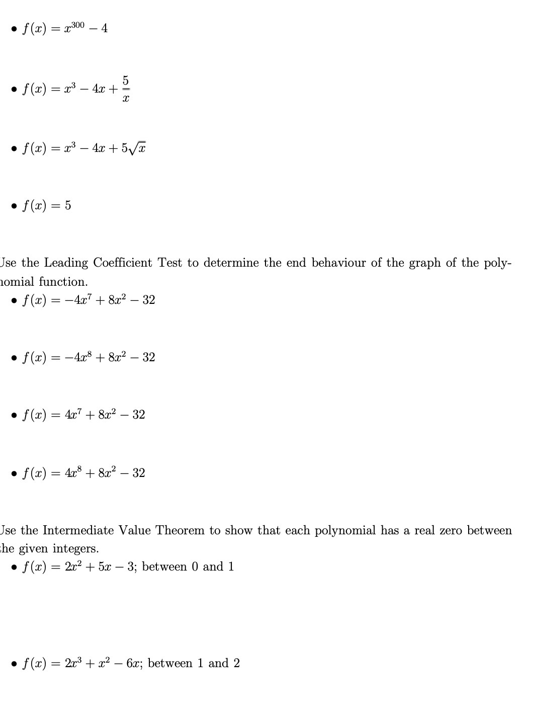 . f (20) = 2300 - 4 . f(2) = 203 - 4x + . f(2) =