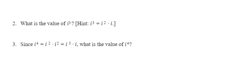 2. What is the value of 13? [Hint: 13 = 12 . i.]
