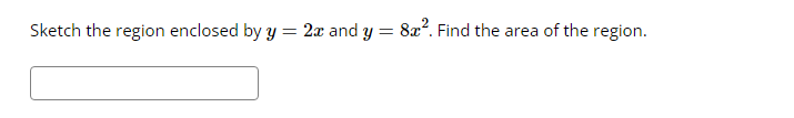 Find the area under the curve y = 6a" over the