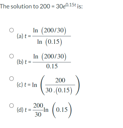1) Find a possible formula for the exponential