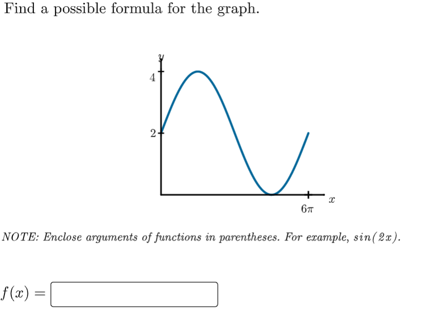 1) Find a possible formula for the exponential