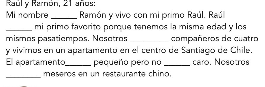 Raul y Ramon, 21 anos: Mi nombre Ramon y vivo con