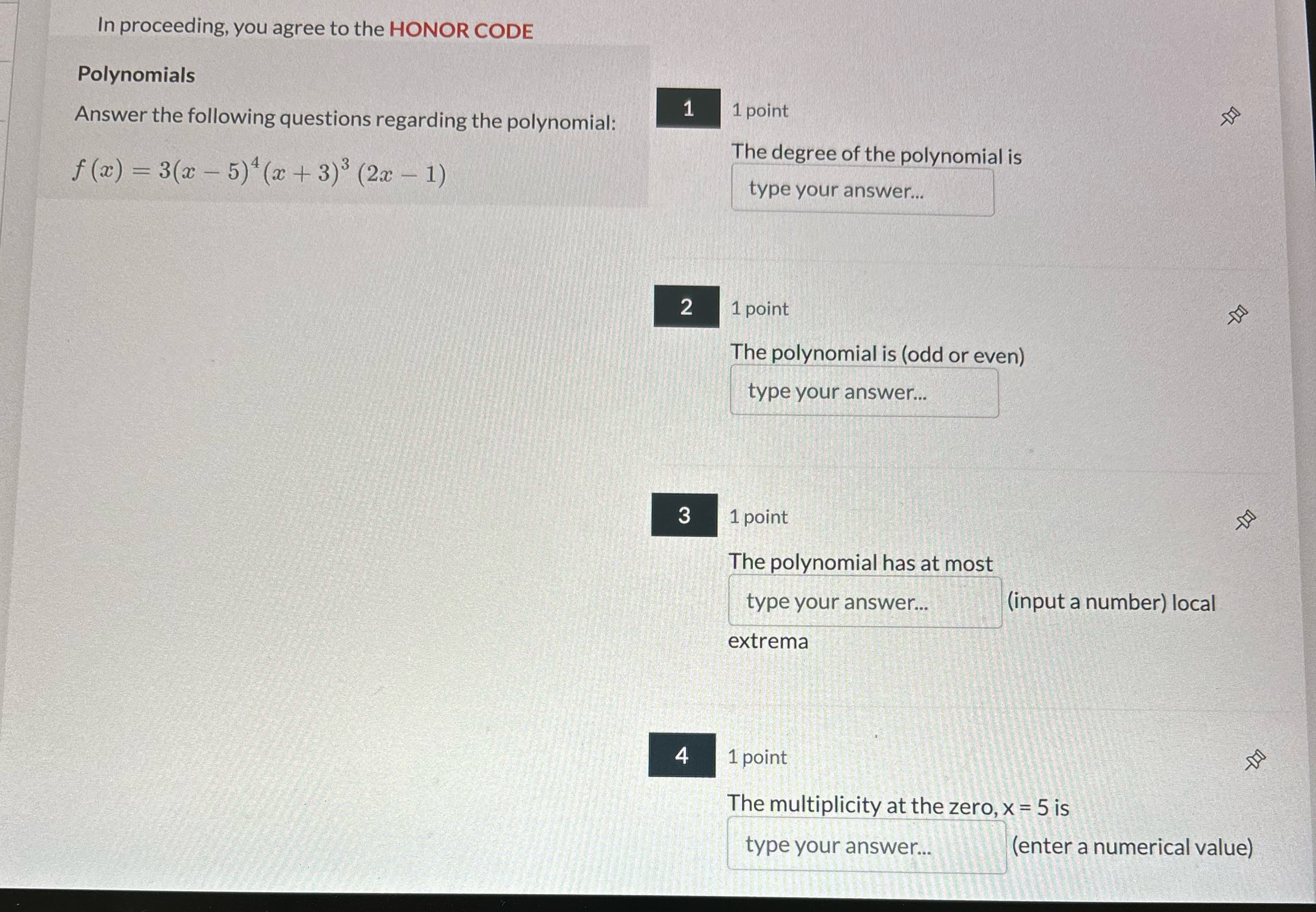 Solve 1-4 In proceeding, you agree to the HONOR