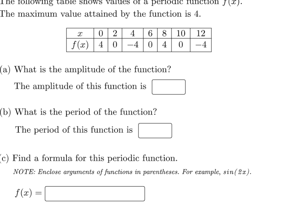 1) Find a possible formula for the exponential