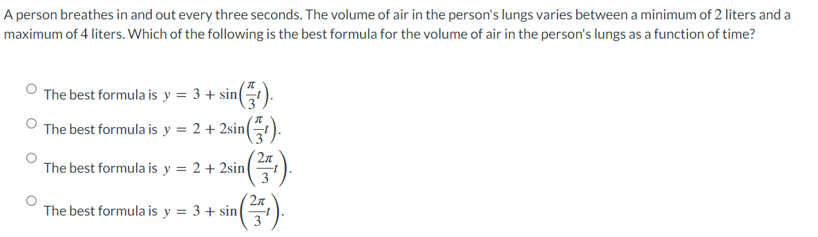 1) Find a possible formula for the exponential