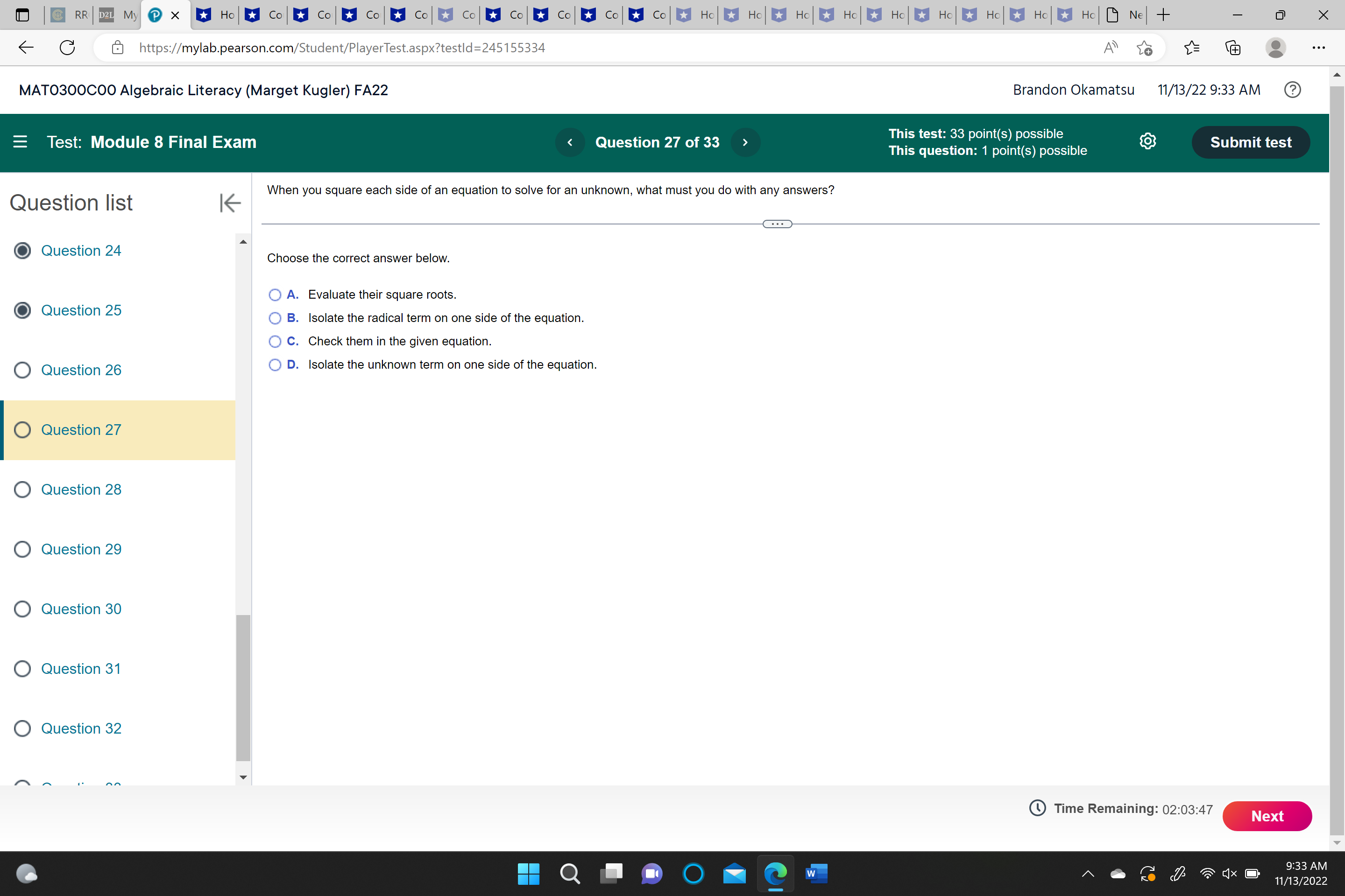 @ RR | D2L My @ X * HO & CO | CO | * Co | * Co |