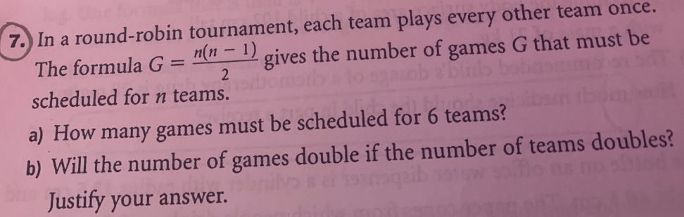 I just need help A and B 7. In a round-robin