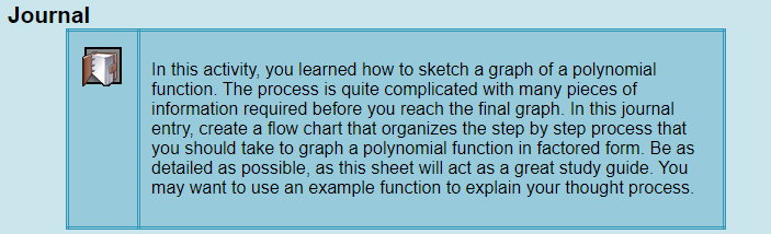 Journal In this activity, you learned how to
