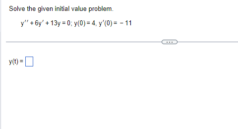 \f\fFind a general solution. 7y" + 13y