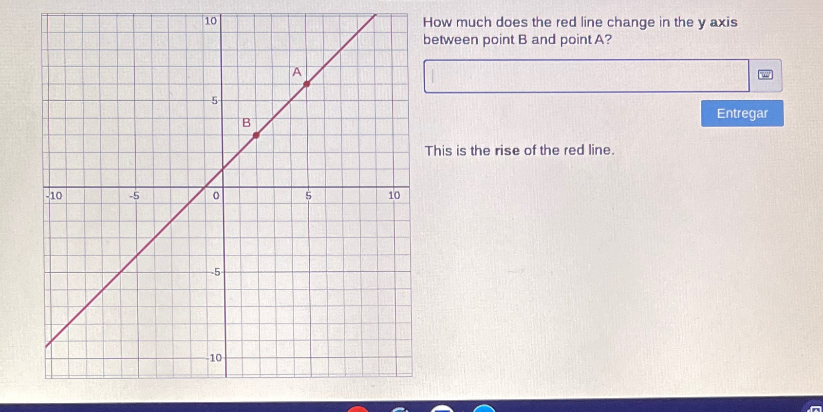 10 How much does the red line change in the y