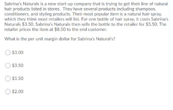 Sabrina's Naturals is a new start-up company