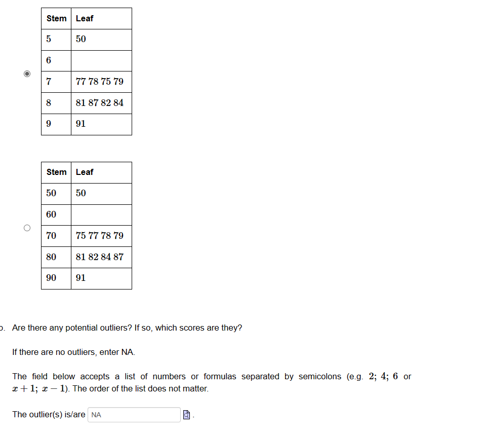 Student grades on a chemistry exam were: 77; 78;