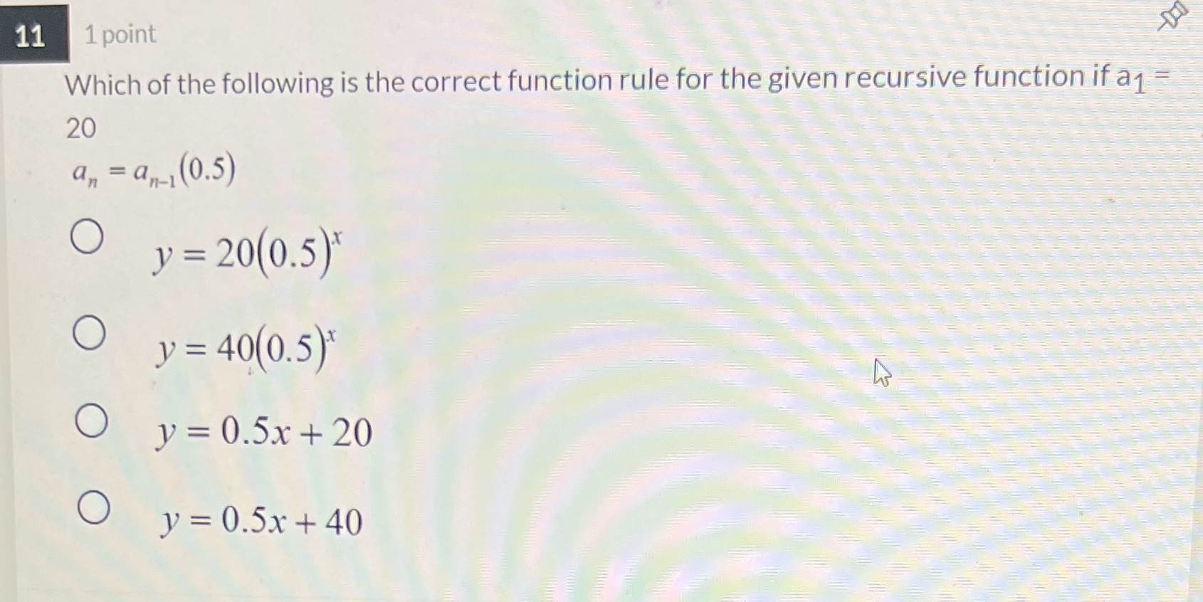 11 1 point Which of the following is the correct