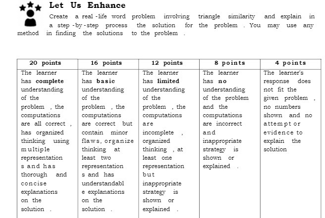 Let Us Enhance Create a real -life word problem