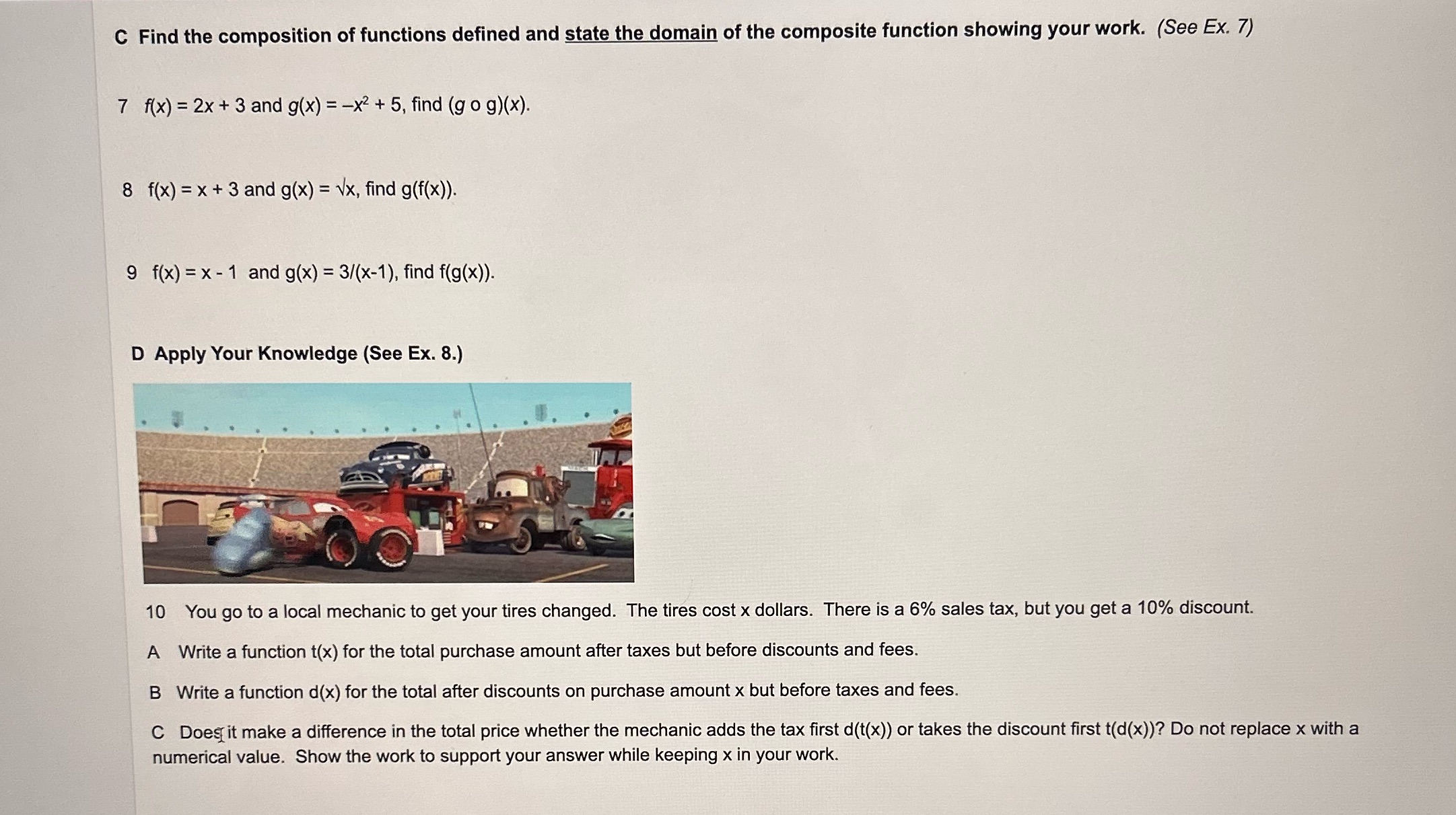 Please answer 7-10 and show work C Find the